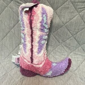 Trend Collector Decorative Pillow Pink Cowboy Boot Throw Pillow New